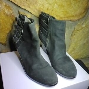 Sam Edelman Gray Ankle Boots with Elastic Panels